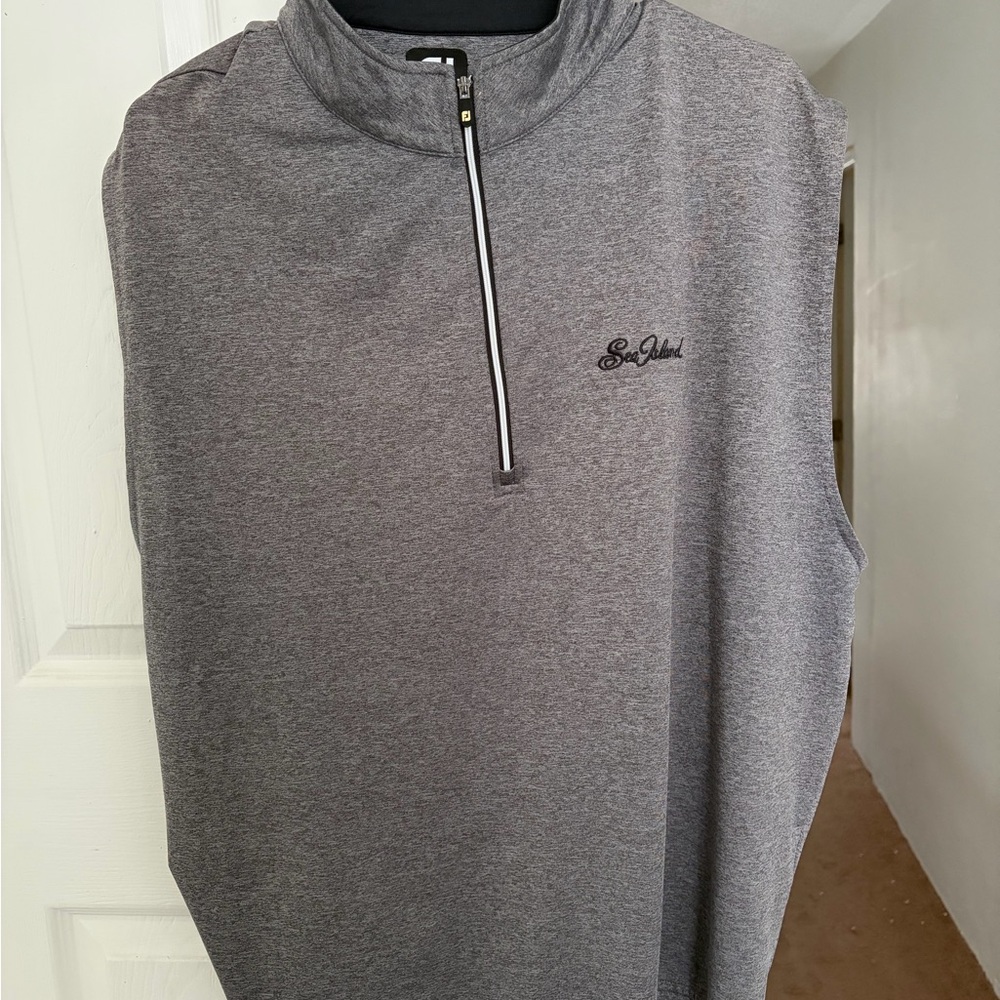 Footjoy Gray Quarter-Zip Sleeveless Pullover